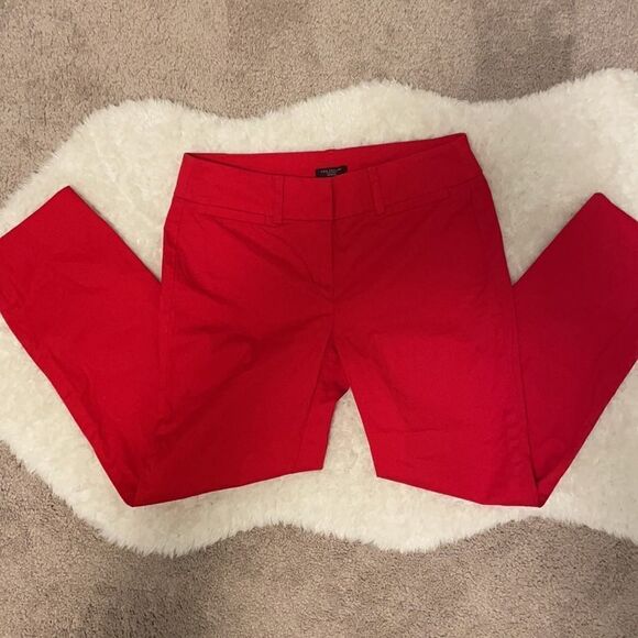 𝅺Ann Taylor Factory Petite Red Ankle Cropped Pants Size 00P - Picture 2 of 7